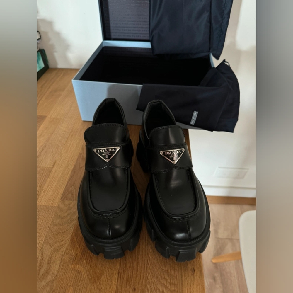 Prada Monolith leather Loafers